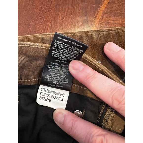 KUT From The Kloth Corduroy Pants Diana Skinny Size 8 Brown GUC - Picture 6 of 12